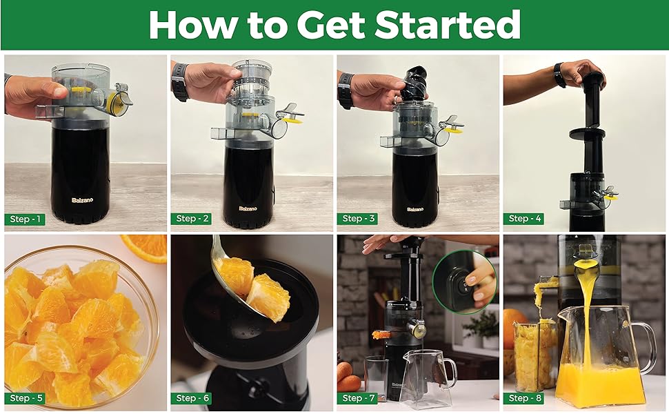 Balzano Cold Press Juicer with 100 Watts Power, Juice Max Technology